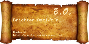 Brichter Oszlár névjegykártya